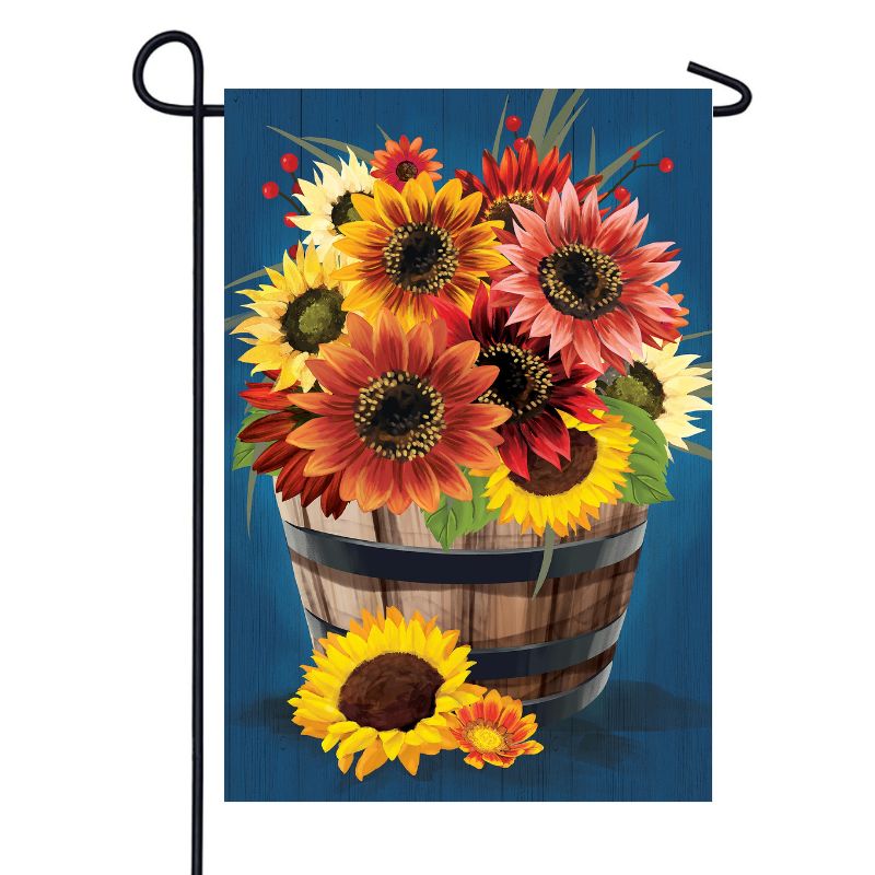Barrel Of Blooms Garden Flag